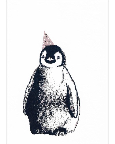 Kaart Klimop - Pinguin met feesthoed