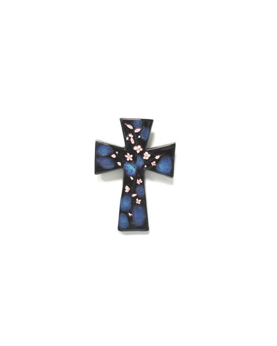 Bel-Art - Kruis keramiek donkerblauw 15 x 11cm