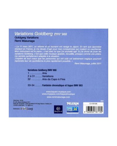 CD Bach - Goldberg Variations - Remi Masunaga