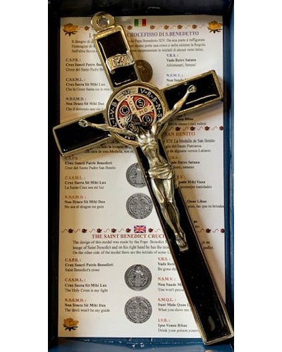 Bel-Art - Holy Benedict cross black 20x10 cm praye