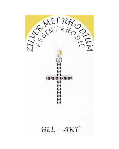 Bel-Art - Kruisje zilver + rhodium 20 x 13 mm