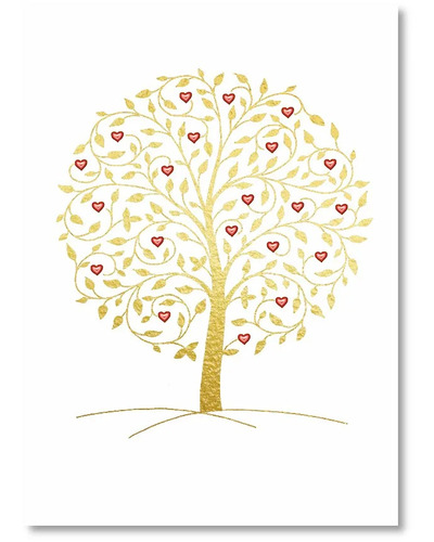 Card Beuron - 5-7915 Heart tree with gold