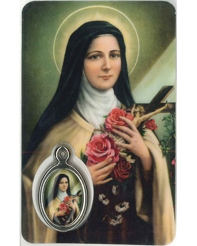 Bel-Art - Card medal/prayer Saint Theresa - FR