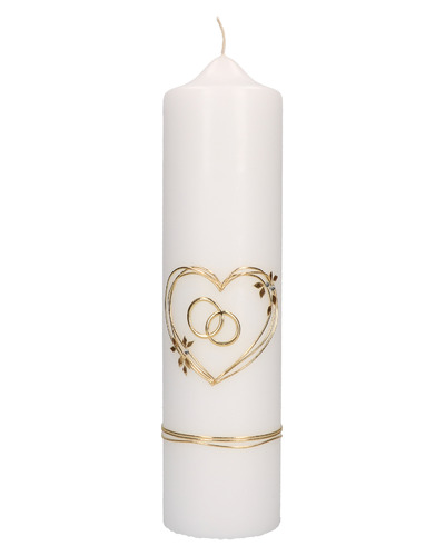 Butzon - 2-25214 Wedding candle heart, gold rings