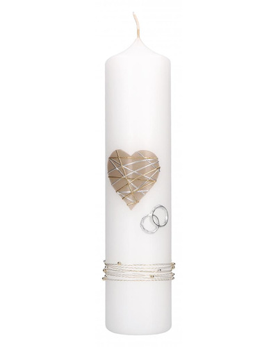 Butzon - 2-25284 Wedding candle heart, silver ring