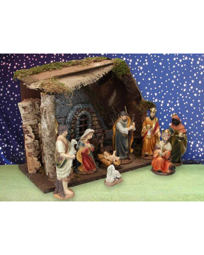 Bel-Art - Kerststal + 11 figuren 15 cm