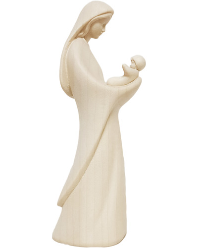 La Com - Statue of Mary with Child, wood 15 cm