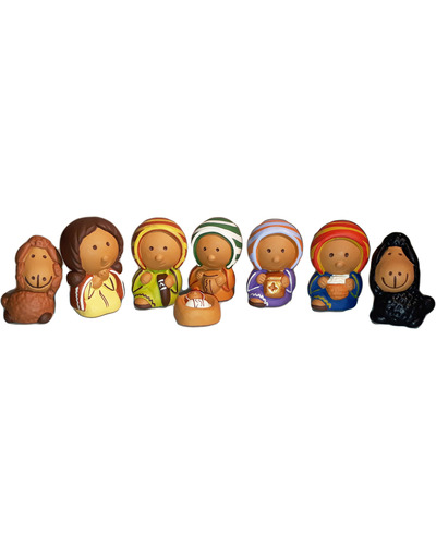 La Com - CT401 Crèche avec 8 st en terre cuite