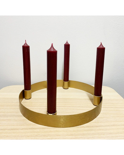Wurm - Adventskrans met dieprode kaarsen