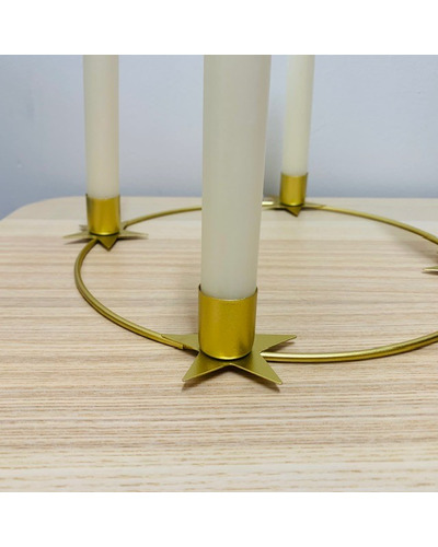 Wurm - Adventskrans ster met ivoorkleurige kaarsen