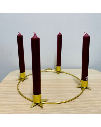 Wurm - Adventskrans ster met dieprode kaarsen