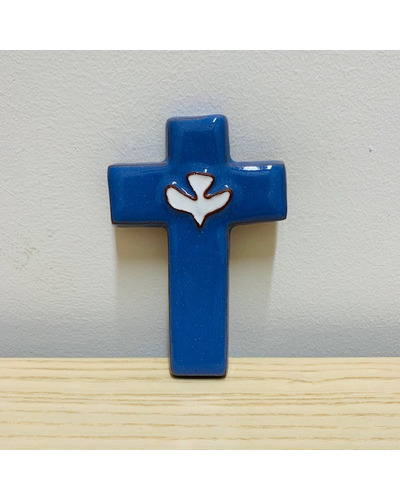 La Com - MAD3BL Ceramic cross blue with dove