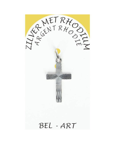 Bel-Art - Kruisje zilver + rhodium 20 x 13 mm