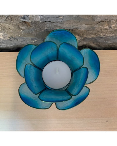 La Com - LN1 Theelichthouder blauw parelmoer