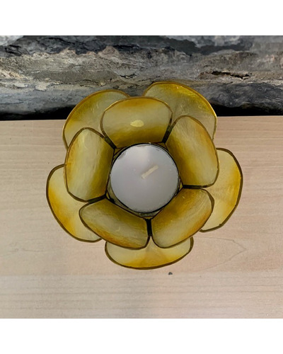 La Com - LN1 Tealight mother of pearl yellow