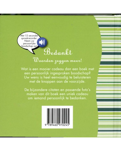 Bedankt - boek + voice recorder