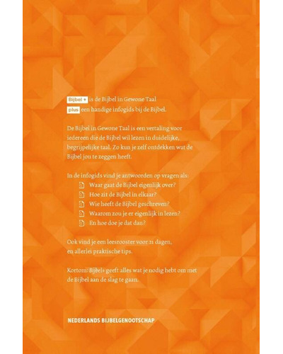 Bijbel - BGT Bijbel + - paperback oranje