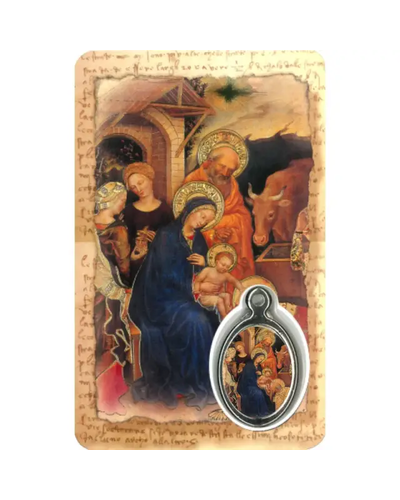 Bel-Art - Carte médaille/prière Noël 6 langues