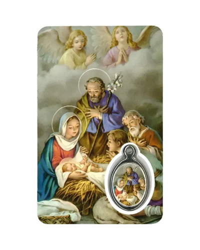 Bel-Art - Kaart medaille/gebed Kerstmis 6 talen